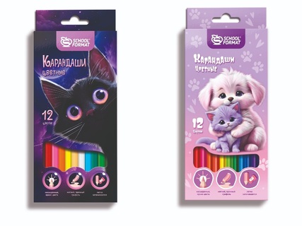 Карандаши 12 цв "Schoolformat.Микс для девочек" КЦ12-МДВ