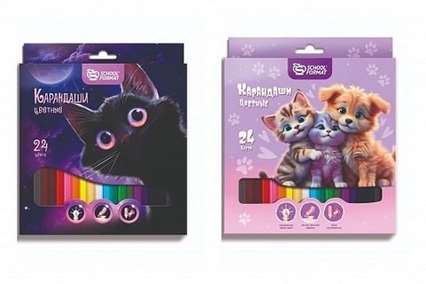 Карандаши 24 цв "Schoolformat.Микс для девочек" КЦ24-МДВ 251