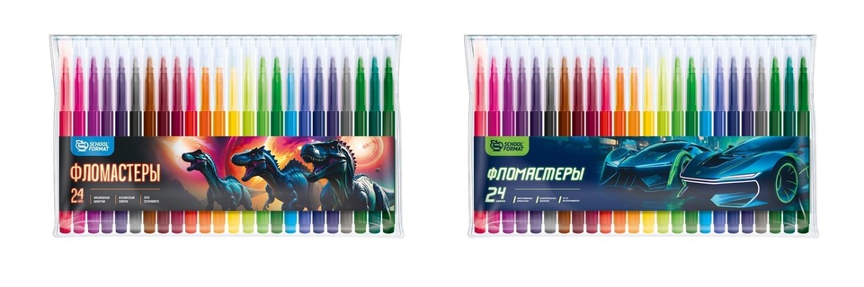 Фломастеры 24цв "Schoolformat.Микс для мальчиков" ФЛ24-ММК