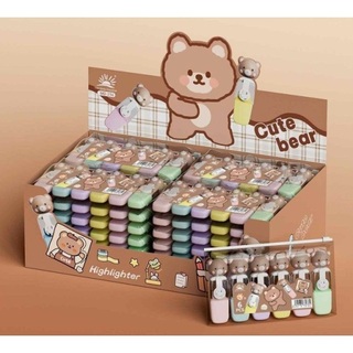 Набор текстовыделителей  6шт "Cute bear" 1-4мм 252408 Кокос