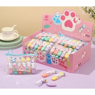 Набор текстовыделителей  6шт "Cat paw" 1-4мм 252409 (2081) Кокос