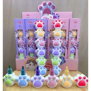 Набор текстовыделителей  5шт "Cat paw" 1-3мм 252417 Кокос