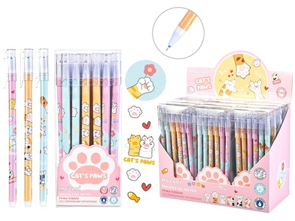Ручка Пиши-стирай гелевая "CAT`S PAWS" синяя 0,5мм Mazari М-5846-70