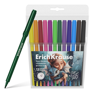 Фломастеры 12цв "ErichKrause.Magic Pet" 62987
