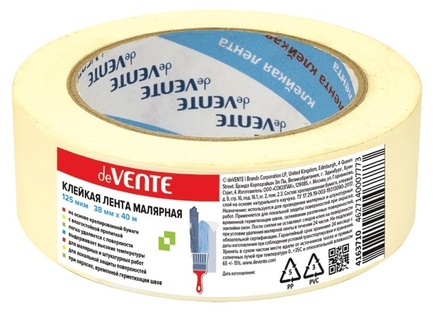Клейкая лента малярная 38мм*40м "deVente" 4163101
