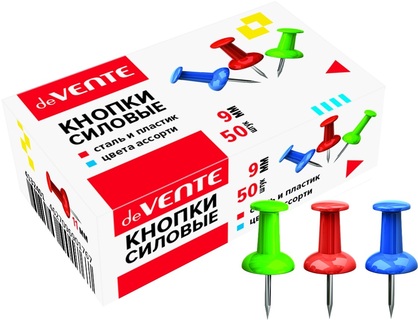 Кнопки-гвоздики  50шт "deVente" цветные 4132401