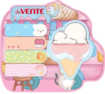 Набор стикеров "deVente.Bear & Ice cream" (50*15мм и 55*71мм 5*20листов) 2010403
