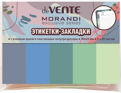 Набор стикеров "deVente.Marandi.Пастель"  (45*20мм 5*20листов) пластик 2011206
