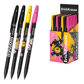 Ручка шариковая "Erich Krause.R-301 Stick Positive Vibe" синяя 0,7мм 63080