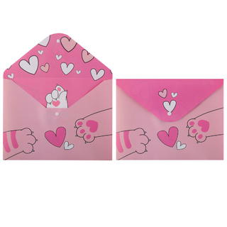 Папка с кнопкой А4 "Кокос.Коты и сердца" 240*310 180мкм 252246