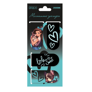 Закладки- магниты  "Sweet puppy" 2,5*5,5см (цена за набор 4шт) 250596 (1774) Кокос