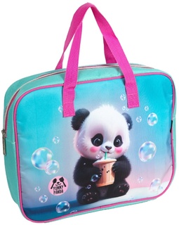 Папка для тетрадей А4 "DeVente.Yummy Panda" ткань 1отд 8см молния с ручками 8056523