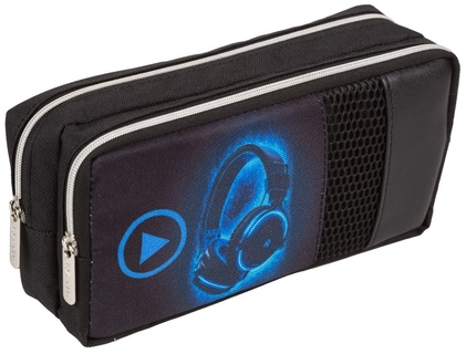 Пенал косметичка "deVENTE.Headphones" 20*9*6см с карманом на молнии 7020549