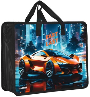 Папка для тетрадей А4 "DeVente.Fast Or Last.3D" 500мкм 1отд 10см молния с ручками 8057551