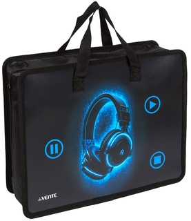 Папка для тетрадей А4 "DeVente.Headphones" 400мкм 1отд 10см молния с ручками 8057520