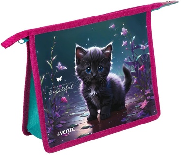 Папка для тетрадей А5 "DeVente.Beautiful Cat.3D" 400мкм 1отд 8см молния 8056568