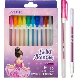 Набор 12 гелевых ручек "deVente.Ballet Academy" с блестками 1мм 5051528
