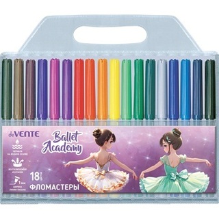 Фломастеры 18цв "deVente.Ballet Academy" вентелир. колпачки 5082524