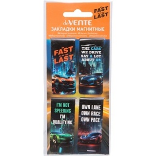 Закладки- магниты  "deVente.Fast Or Last" 2,5*5,6см асссорти (цена за набор 4шт) 8065503