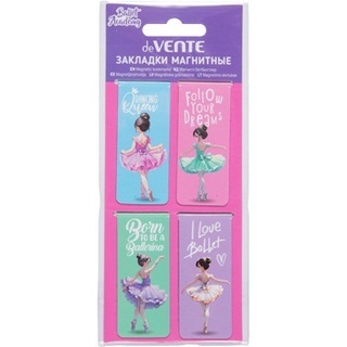 Закладки- магниты  "deVente.Ballet Academy" 2,5*5,6см асссорти (цена за набор 4шт) 8065501