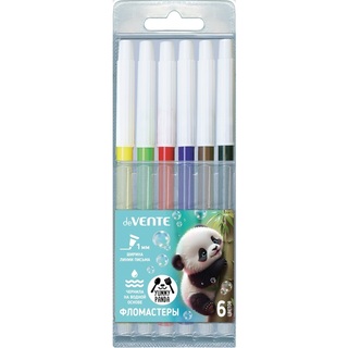 Фломастеры  6цв "deVente.Yummy Panda" невентелир. колпачки 5080521
