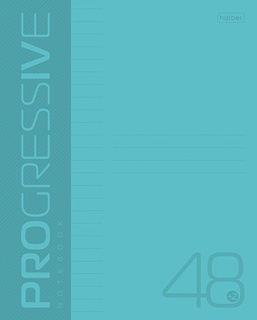 Тетрадь 48 л "Прогрессия" бирюзовая линия пластик.обл 48Т5В2 080174 (918) Hatber