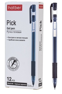 Ручка гелевая "Hatber.Pick" черная 0,5мм GP_080025