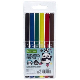 Фломастеры  6цв "Плюшевые панды" FP_088348 Hatber