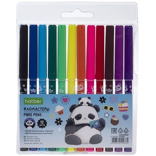 Фломастеры 12цв "Плюшевые панды" FP_088349 Hatber