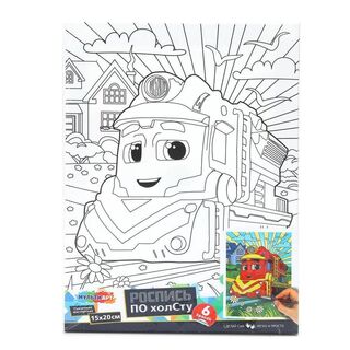 Картина для рисования по контуру "Паровозик" 15*20см CANV15X20-PAR 392569 (4524)