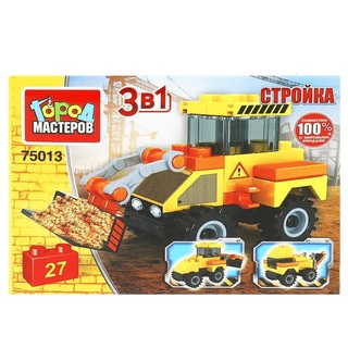 Конструктор пласт "Бульдозер" 27дет 3в1 369396 75013-UU (9275) Город мастеров