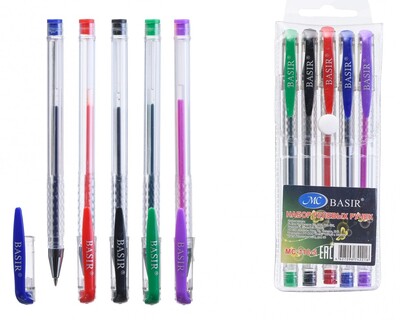 Набор  5 гелевых ручек "Basir" МС-118-5