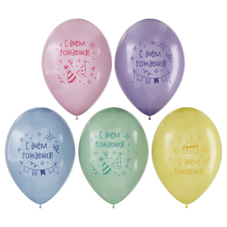 Шары 12" Пастель MESHU "Party time" (50шт) MS_63405