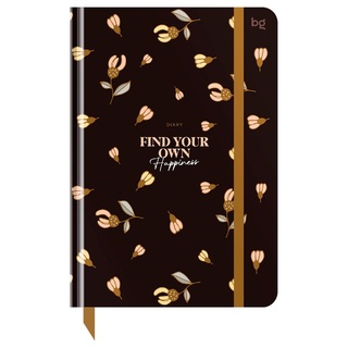 Ежедневник А5  136л "Flowery.Black" н/датир. тв. пер  DuА5_64362 BG