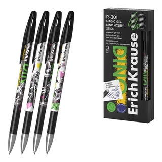 Ручка Пиши-стирай гелевая "Erich Krause.R-301 Magic Gel Stick Dino Hobby" синяя 0,5мм 63142