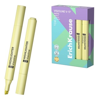 Текстовыделитель "ErichKrause.Visioline V-17 Pastel" желтый 0,6-4,5мм 56019