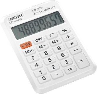 Калькулятор deVente  8 разряд 58*88*11мм DP-1608W белый 4030400