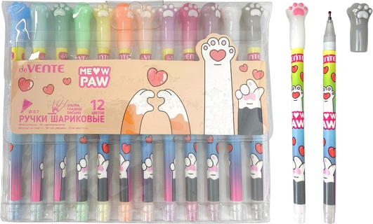 Набор 12 шариковых ручек "deVente.Meow Paw" 0,7мм 5073540
