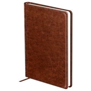 Ежедневник А5  176стр "Nebraska.Brown" кожзам коричневый датир 2026 DdА5_09367 BG