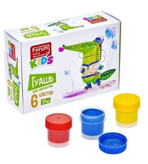 Гуашь  6 цв 17 мл "Zoo" FG-106-Zoo Forum 3524