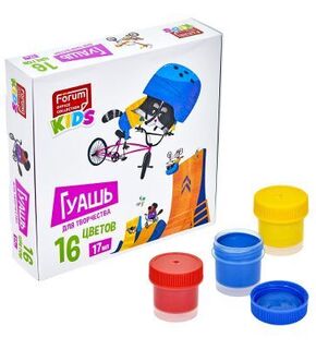 Гуашь 16 цв 17 мл "Zoo" FG-116-Zoo Forum 3548