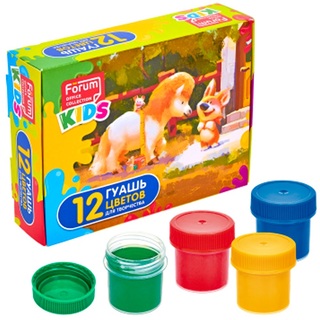 Гуашь 12 цв 25 мл "Зверята" FG-212-Z Forum 8086