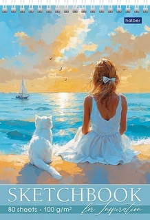 Скетчбук А5  80л "В хорошей компании" на гребне тв.обл 100г/м² 80Б5Агр_33801 092479 Хатбер