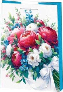 Сумка ламинированная 26*33 "Букет пионов" 10-41-233