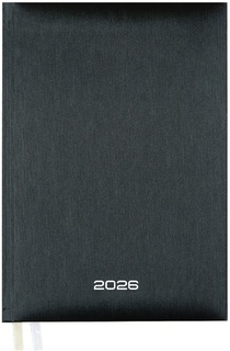Ежедневник А5  336стр "deVENTE.Attomex.Regent" бумвинил металлик черный  датир 2026 2332643