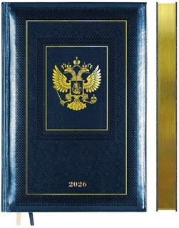 Ежедневник А5  336стр "deVENTE.Symbol" кожзам синий зол.срез датир 2026 2232624 в коробке