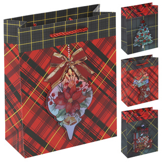 Сумка новогодняя 18*23 "Стильный Новый Год" 3Д аппликация 210г/м² ассорти 242407