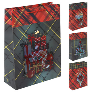 Сумка новогодняя 31*40 "Стильный Новый год" 3Д аппликация 210г/м² ассорти 242408