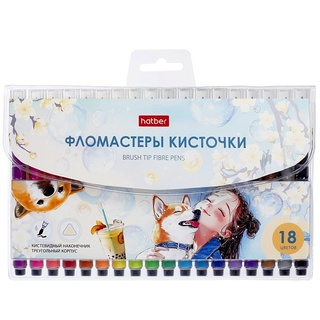 Фломастеры 18цв "M-Brush-Bubble-Tea" кисточки FP_092286 Хатбер