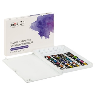 Краски худ акв 24 цв "Старый мастер" 200622_2224 кюветы пластик пенал Гамма